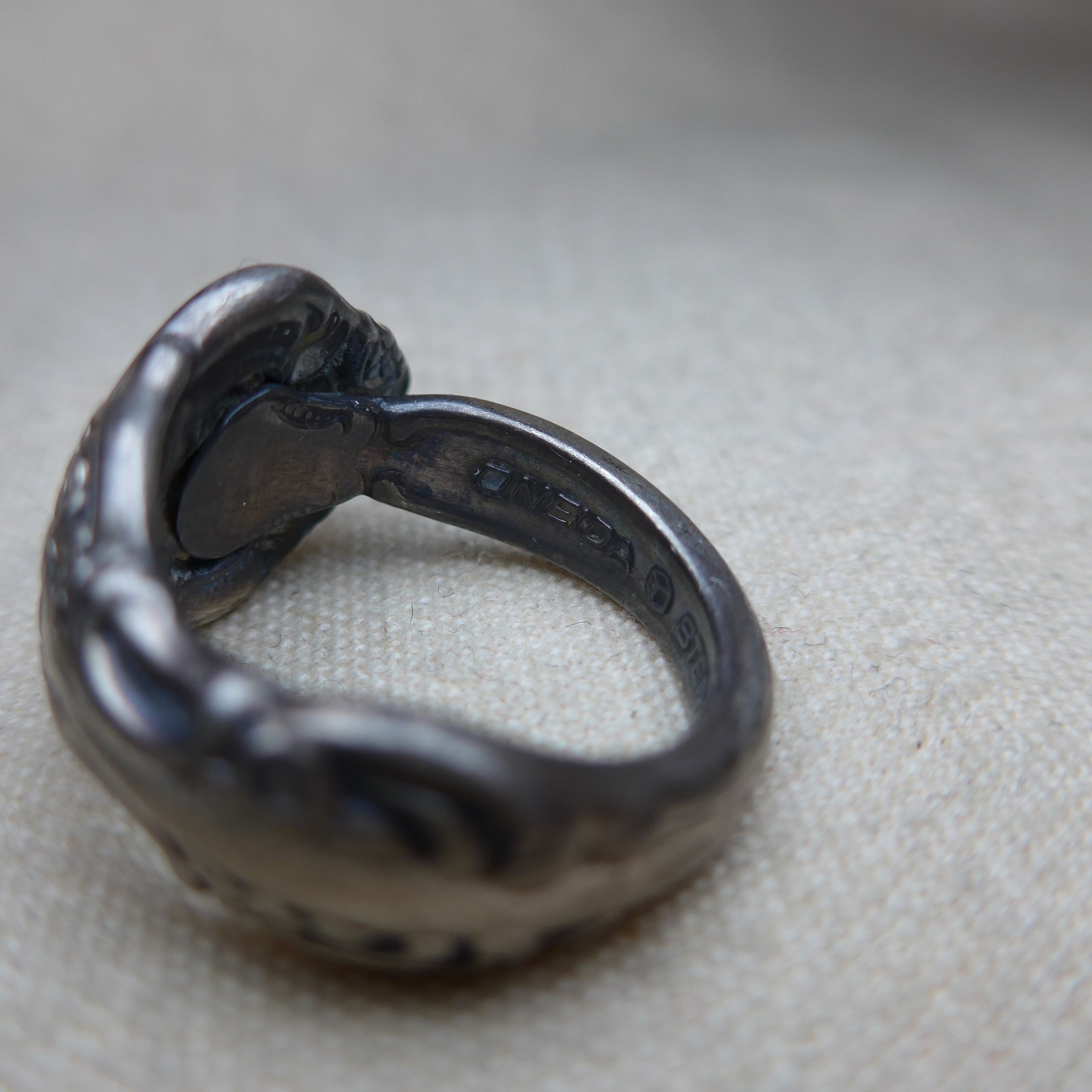 ONEIDA BRAHMS Pattern Spoon Ring Sterling Silver … - image 3