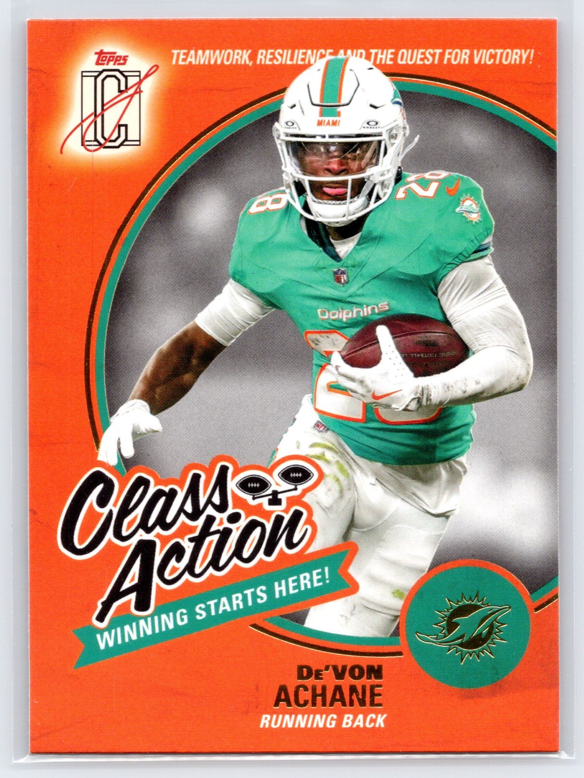 2025 Topps Signature Class Class Action De'Von Achane #CA-20 Dolphins RB Speed