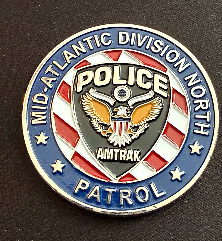 Amtrak railroad  Police Mid-Atlantic Division North Patrol challenge coin