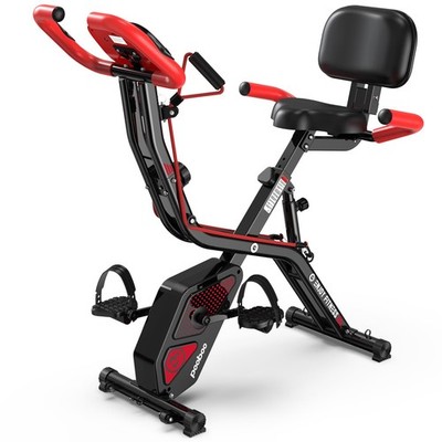 Folding Exercise Bike, Fitness Stationary Bike Machine, Upright Indoor Cyclin...