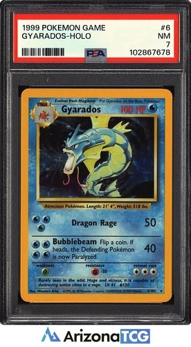 Pokemon 1999 Gyarados 6/102 Holo Base Set PSA 7