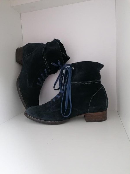Women Paul Green Boots Navy Suede 39 #C49N