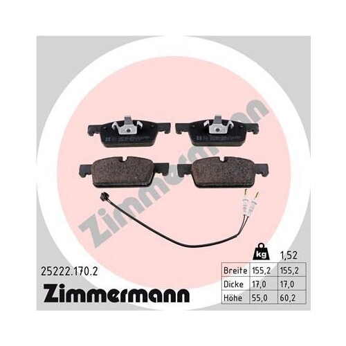ZIMMERMANN Jeu De Plaquettes De Frein Pour Essieu Avant Pour CITROEN PEUGEOT