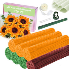 Pipe Cleaners,Diy Flower Bouquet Kit700Pcs Orange,Green,Brown Sunflower Chenil