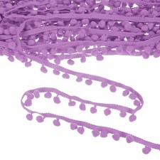 Pom Pom Ball Fringe Trim, 10 Yards 8mm Pom Pom Trim for DIY Crafts Medium Purple