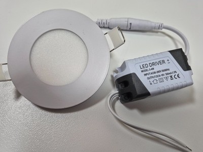 LED Panel Downlight Recessed Ceiling Light 3 Watt with Driver 8V-12V 300mA