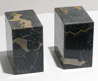 Vintage Vermarco Vermont Marble Co. Marble Bookends MCM Mid Century Modern Set