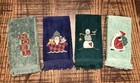 4 Christmas Fingertip Towels-Noel, Snowman, Victorian Santa, & Santa in Boat — photo 1