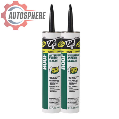 DAP 10.1oz Low Luster Black Waterproof Asphalt Roof Sealant for Leaks Cracks 2pc
