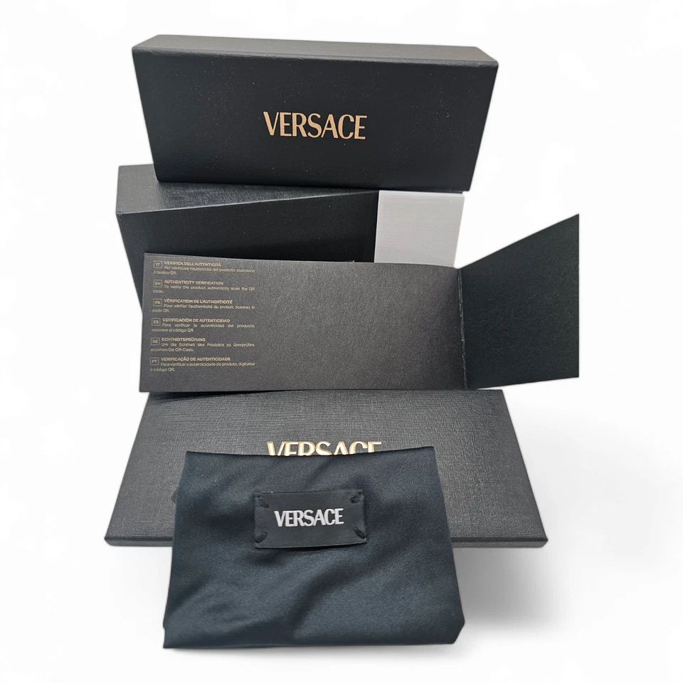 NUEVO VERSACE EDICIÓN LIMITADA NEGRO AUTÉNTICO GAFAS GAFAS GAFAS DE SOL ESTUCHE CON TELA Foto 3 de 4
