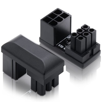 2 PCS GPU VGA PCIe 6 Pin U Turn 180 Degree Angle Connector Power Adapter