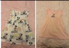 Girls Summer Minnie Mouse F&f Dresses 2 Pc Bundle 3-6m