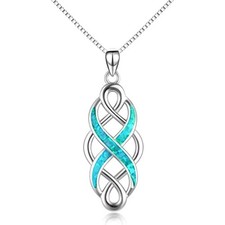 Opal Silver Celtic Knot Opal Pendant Necklace – Elegant & Meaningful chain