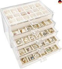 Kongming Acryl Schmuckkästchen 5 Ebenen, Schmuckkasten mit 5 Samt 