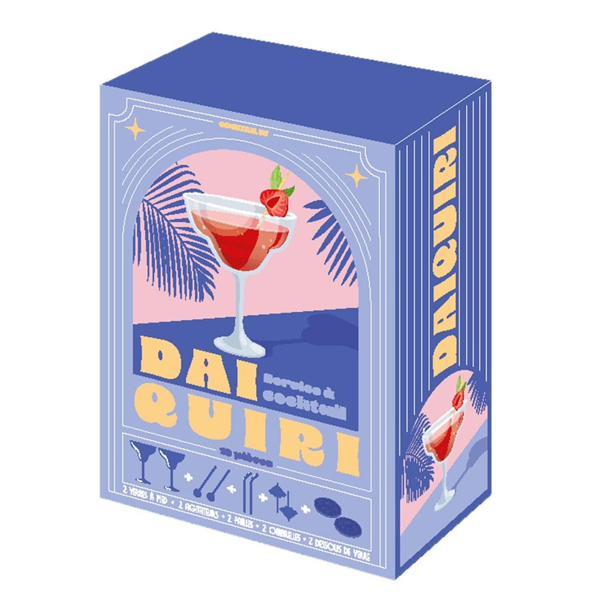 Coffret cocktail Daiquiri 10 pièces bleu 19cm idéal pour vos soirées