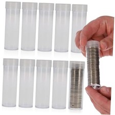 Coin Tubes for US Nickels 10ct Durable Plastic Storage with Airtight small