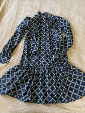 Michael Kors Navy Botton Down Dress With Bow Tie Women Xavier