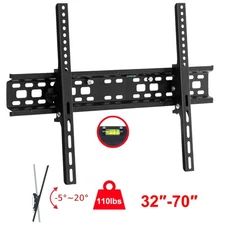 Flat TV Wall Mount Bracket 20° Tilt Swivel For 32"37"42"47"50"55"60"65"70" inch