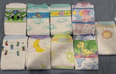9 Pack Assorted Adult Diapers