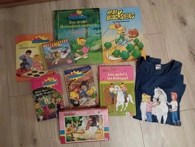PAKET Bibi & Tina Bibi BLOCKSBERG Bücher CD Shrit 146/152 Puzzle Hexe Pferde