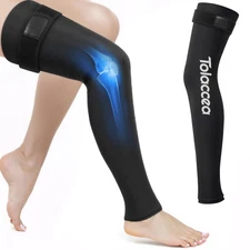 Tolaccea Full Leg Ice Pack Wrap with 360° Coverage with Strap for Muscle Re