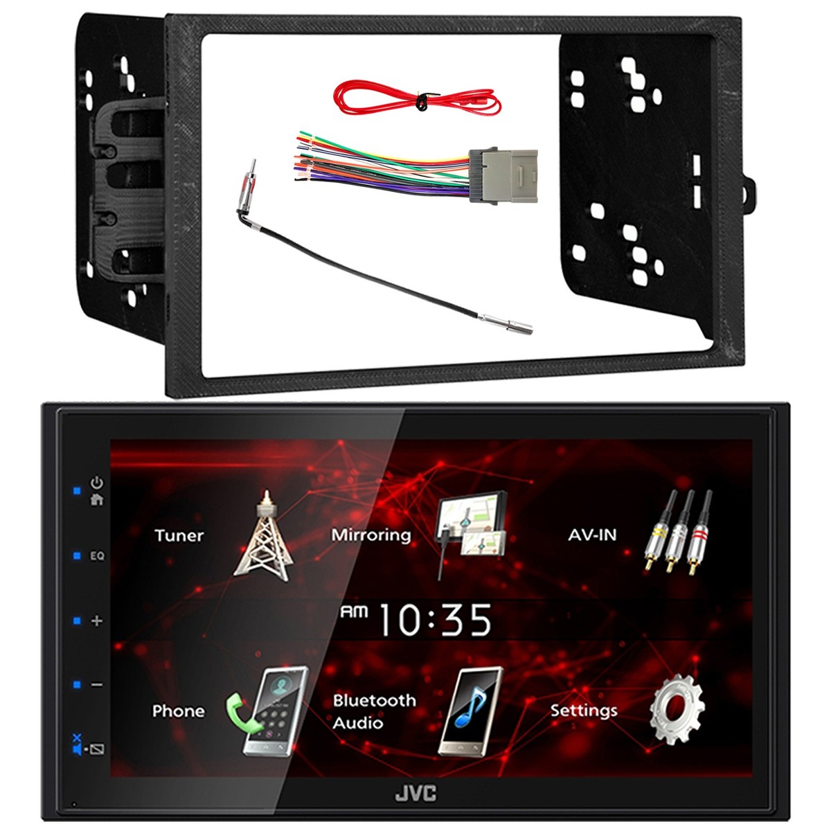 JVC NMZK-W75DE2T カーナビ JVC 2DIN Touchscreen Receiver, Harness, Antenna Adapter, 2000-Up