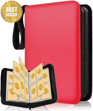 Trading Card Binder 4 Pocket, Collectible Trading Card Albums with 50 Removable