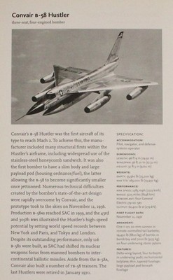 Convair B-58 B58 B 58 Hustler Bomber Picture Aircraft Article Vtg Detail Sheet