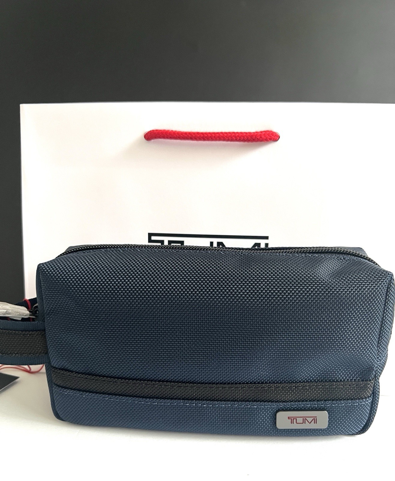 Tumi Navy Small Kit Travel Accessory Zipper Pouch Bag