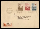 DR WHO 1954 FINLAND FDC? TB FLOWER SEMI POST COMBO REGISTERED TO ICELAND M74052