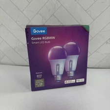 Govee Wi-Fi+ Bluetooth RGBWW Smart LED Bulbs - H6008 800 Lumens 9watts Pack of 2