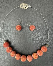Schaum-Korallen Collier & Schaum-Korallen Ohrringe im Set