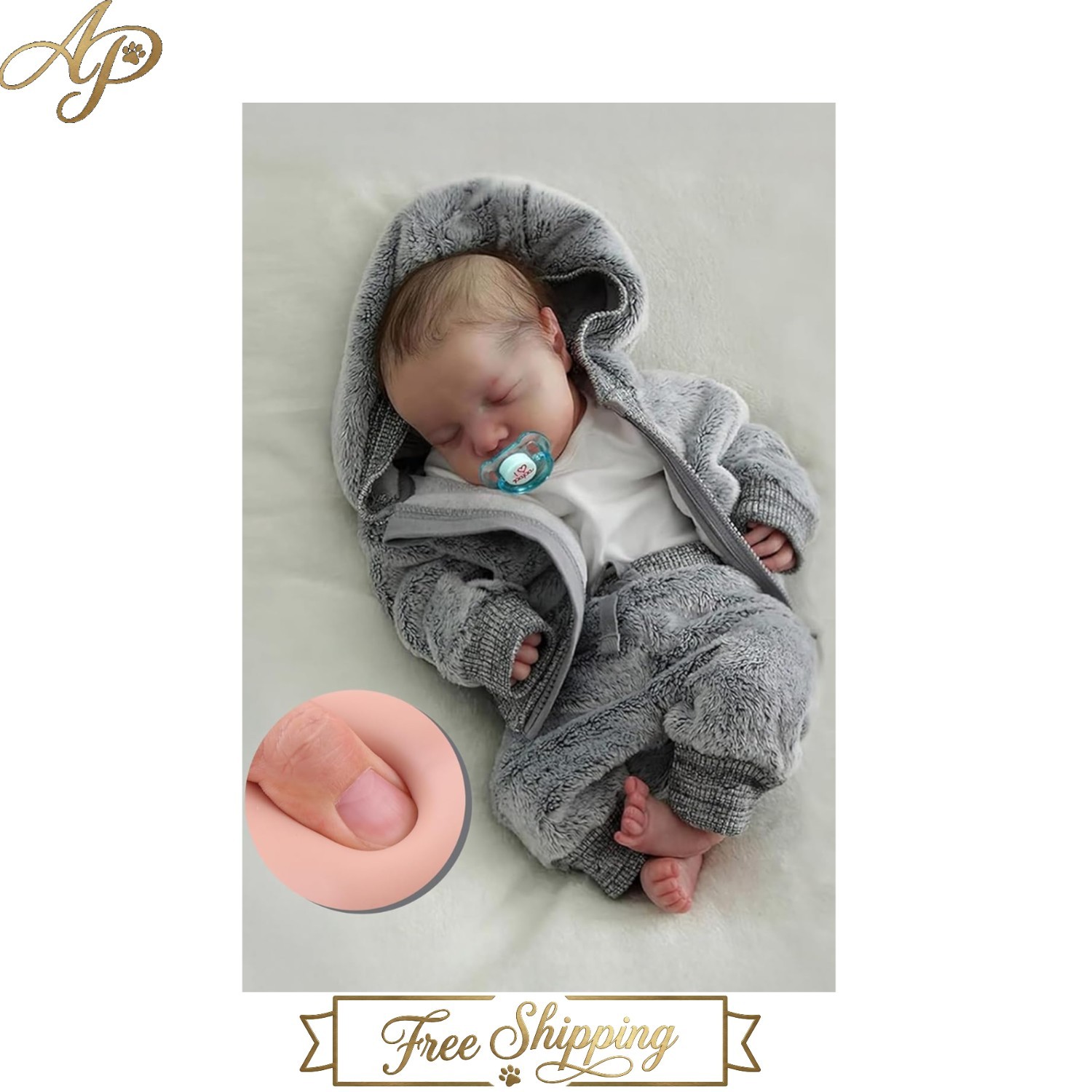17-Inch Realistic Reborn Baby Doll with Lifelike Features & Gift Box for Kids