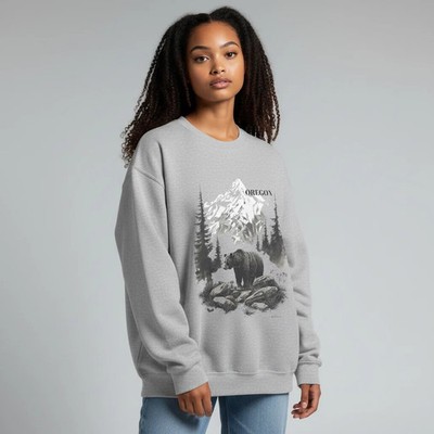 Brag Vintage Sweatshirt Oregon Bär grau