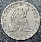 1850-P Seated Liberty Quarter 25c XF Details Plugged Better Date Coin