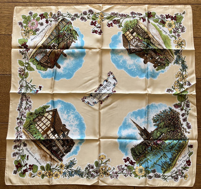 Vintage Collectible Souvenir Scarf Shakespeare's Stratford-Upon-Avon 27''x27''