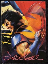 Wolverine 1995 Fleer DC vs. Marvel Comics Impact #I18 AUTOGRAPHED BY JULIE BELL