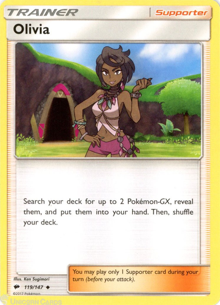 Olivia 119/147 : Uncommon Mint/Near Mint Pokemon Card : SM03: Burning Shadows