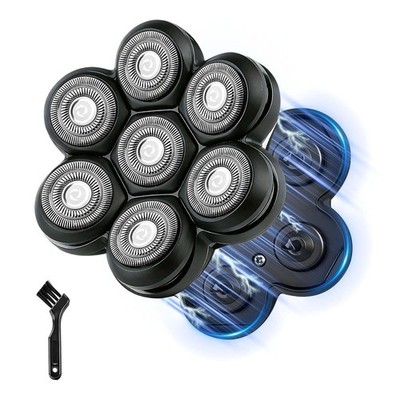 Magnetic 7-Blade Head Shaver Replacement Heads, Waterproof Rotary Razor Blades