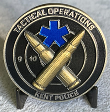 Kent Police Armed Response Tactical Operations Dark Blue Challenge Coin - 50mm