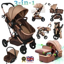 3 in 1 Baby Travel System Pushchair Pram Buggy Reversible with Car Seat Included