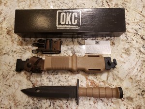 Ontario Knives M11 EOD 1982 Fixed Blade Knife Tan Handle Black Stainless