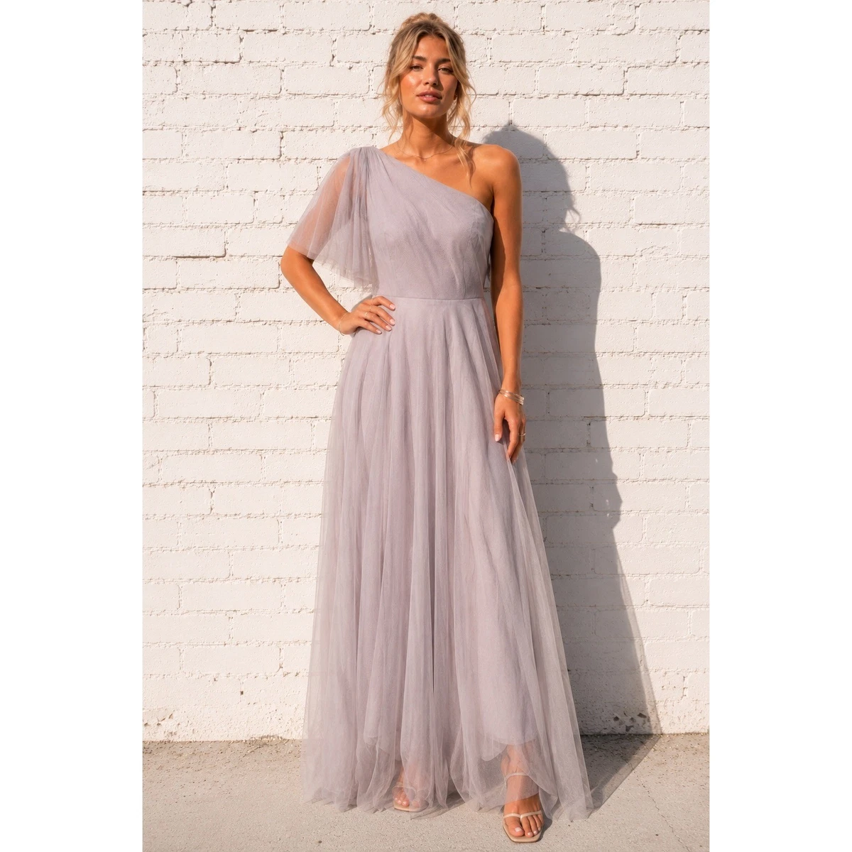 jenny yoo grey bridesmaid dresses Tulle Gray for sale Stretch Knit magenta bridesmaid dresses V-Neck Style:With Shawl line skirt gently embraces