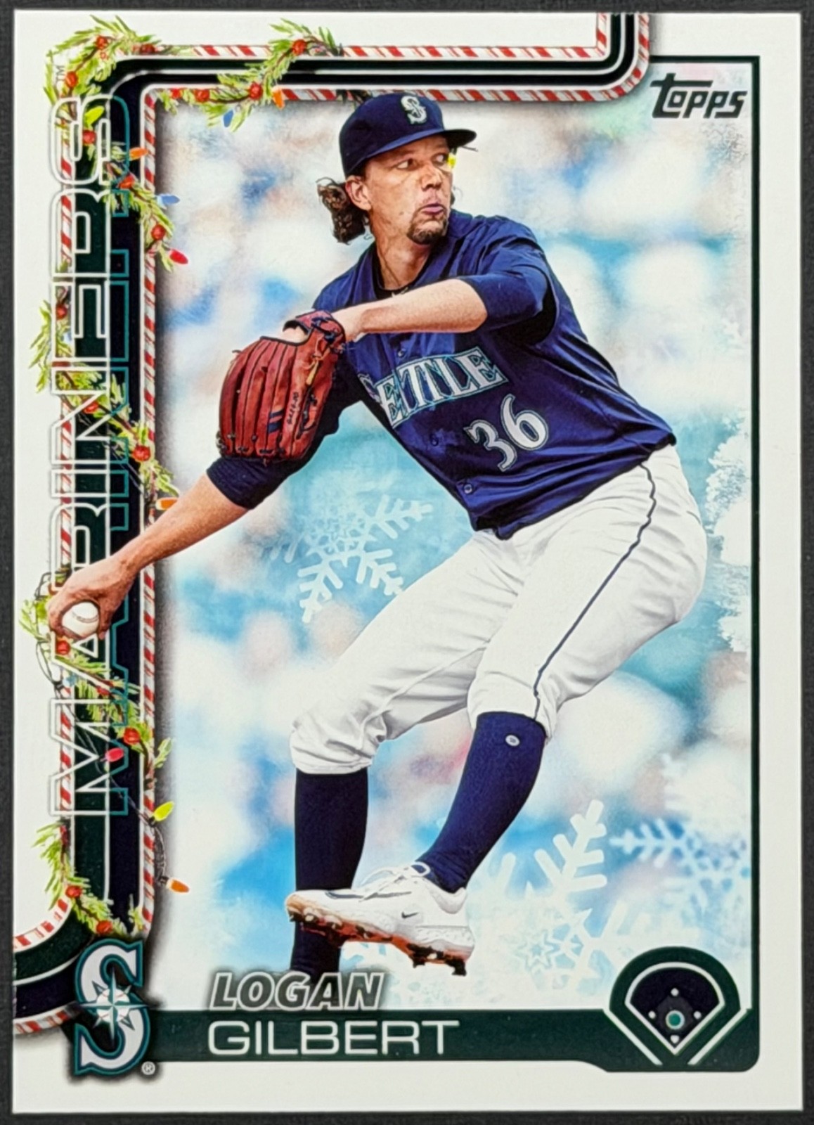 2025 Topps Holiday #H83 - Logan Gilbert - Seattle Mariners
