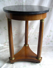 Francia Impero tavolo piccolo tavolino legno ottone marmo 1920 circa