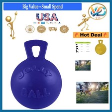 Large Tug-N-Toss Dog Toy Ball with Handle 8 Inches Blue Water-Resistant