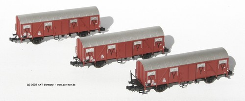 Brawa N 67803 Wagenset 3 Gedeckter Güterwagen Glmhs 50 der DB NEU OVP | Condition: Neu