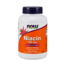 Now Foods Niacin 500mg, Nutritional Health, 250 tablets, 1EA