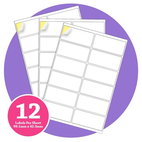 A4 Address Labels Sticker Self Adhesive White Paper Sheets Laser Printer Inkjet - Picture 15 of 27