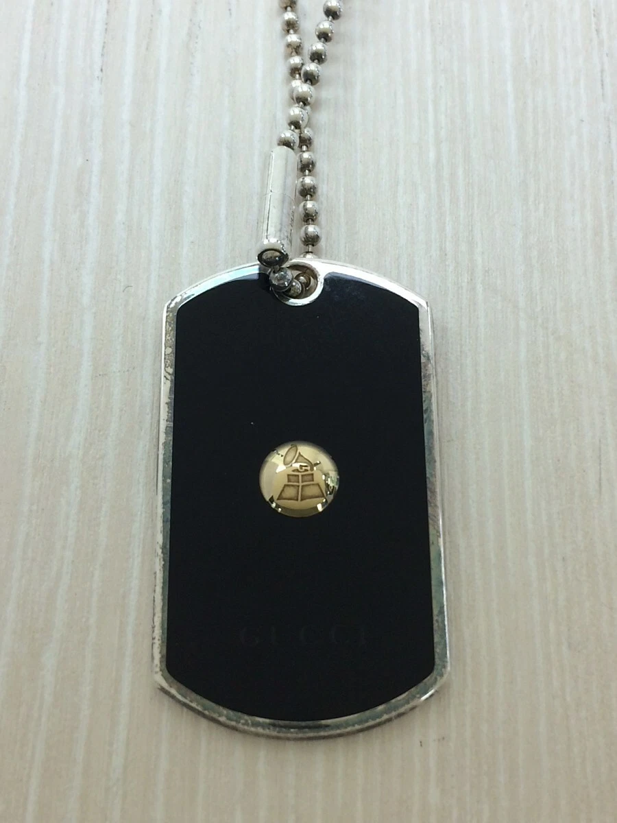 GUCCI GRAMMY AWARDS Special Edition Dock Tag Necklace SV925 K18 Black x Gold